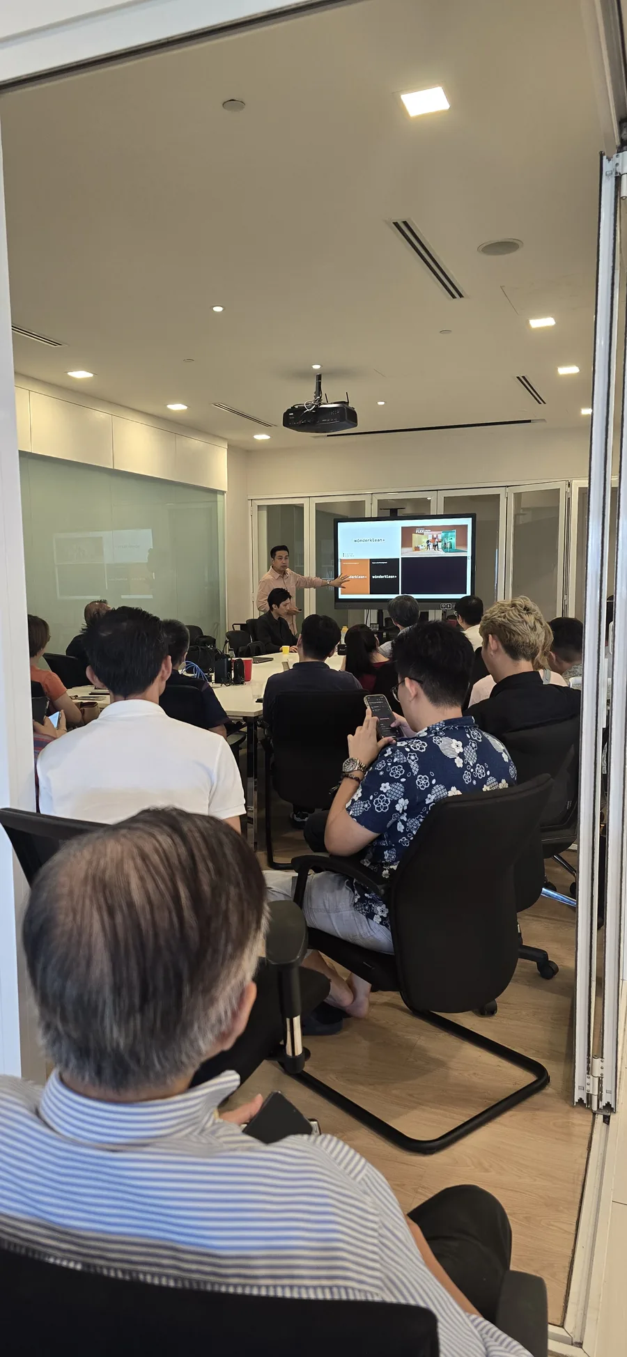View of the packed training room during the course