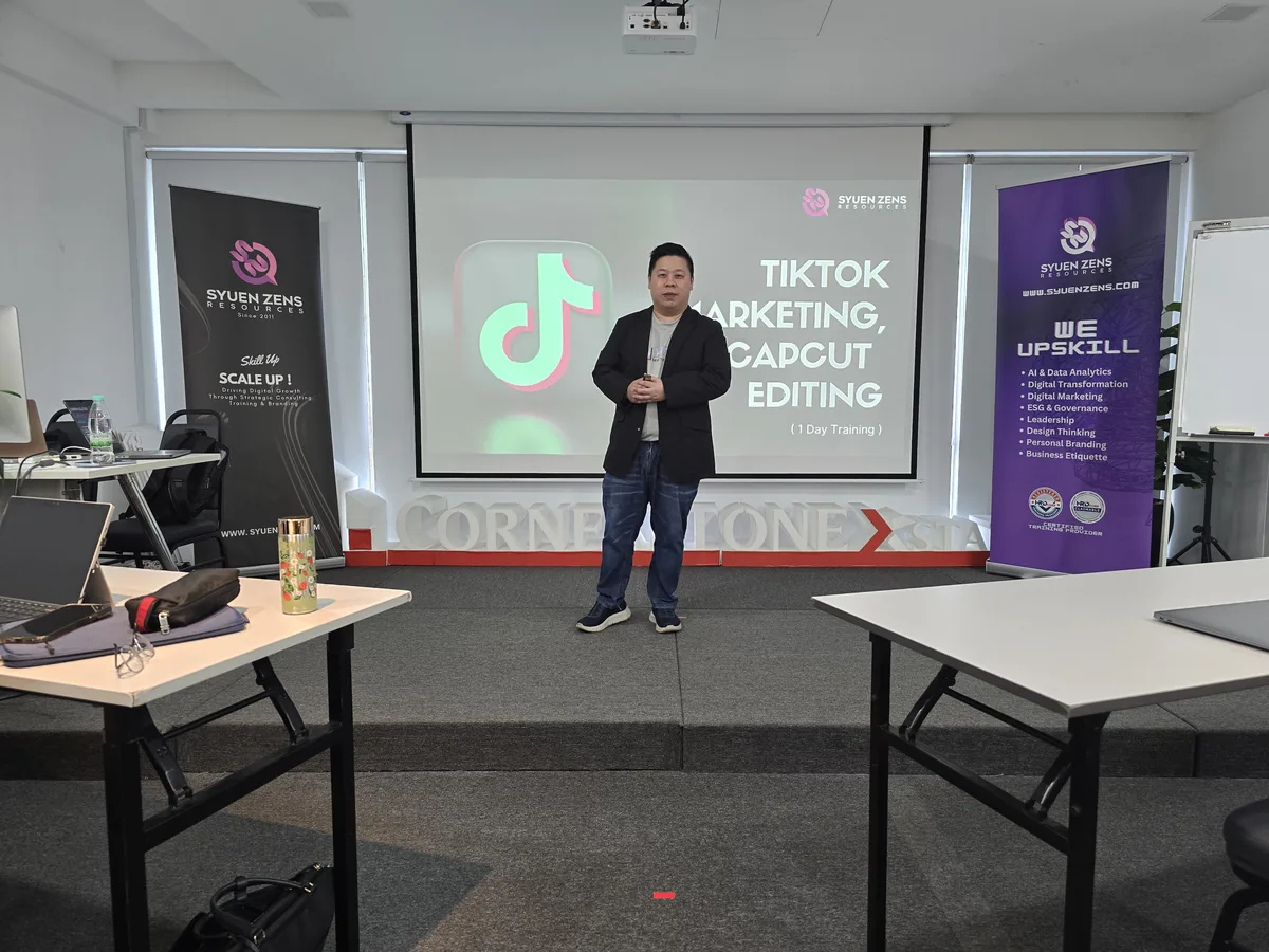 Max Ng opening the 2-day TikTok Marketing and CapCut Editing training at Cornerstone Xstate