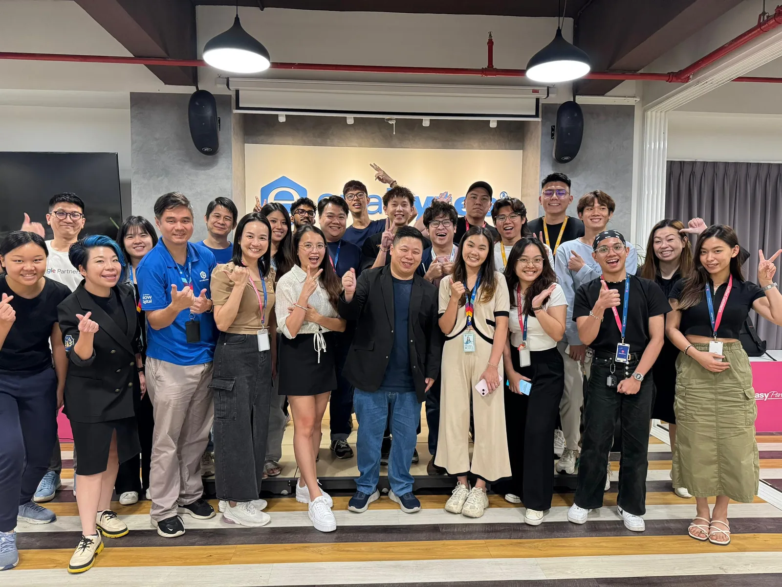 Group photo of the Exabytes team with AIGC Malaysia at the AI Video Creation Workshop