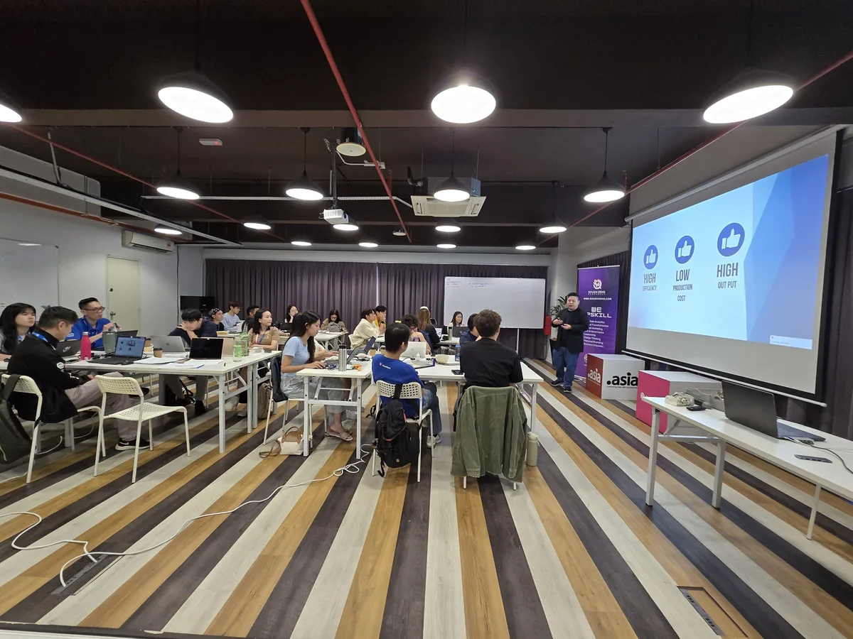 Training session in progress at the Exabytes AI Video Creation Workshop
